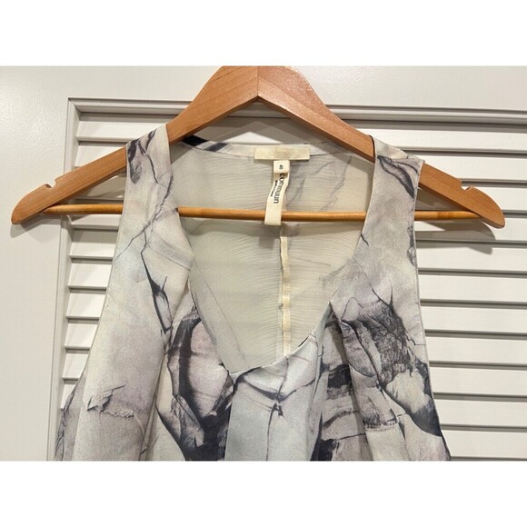 Commuun Sleeveless 100% Silk Top Abstract Marble Print Size 40 - Picture 2 of 5